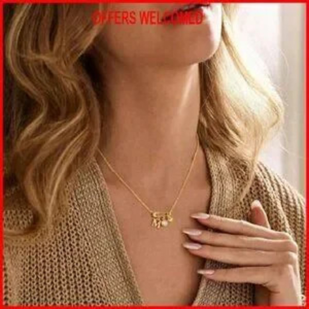 14K Gold Plated Dainty Paperclip Heart Initial Birthstone Necklace - Picture 4 of 8